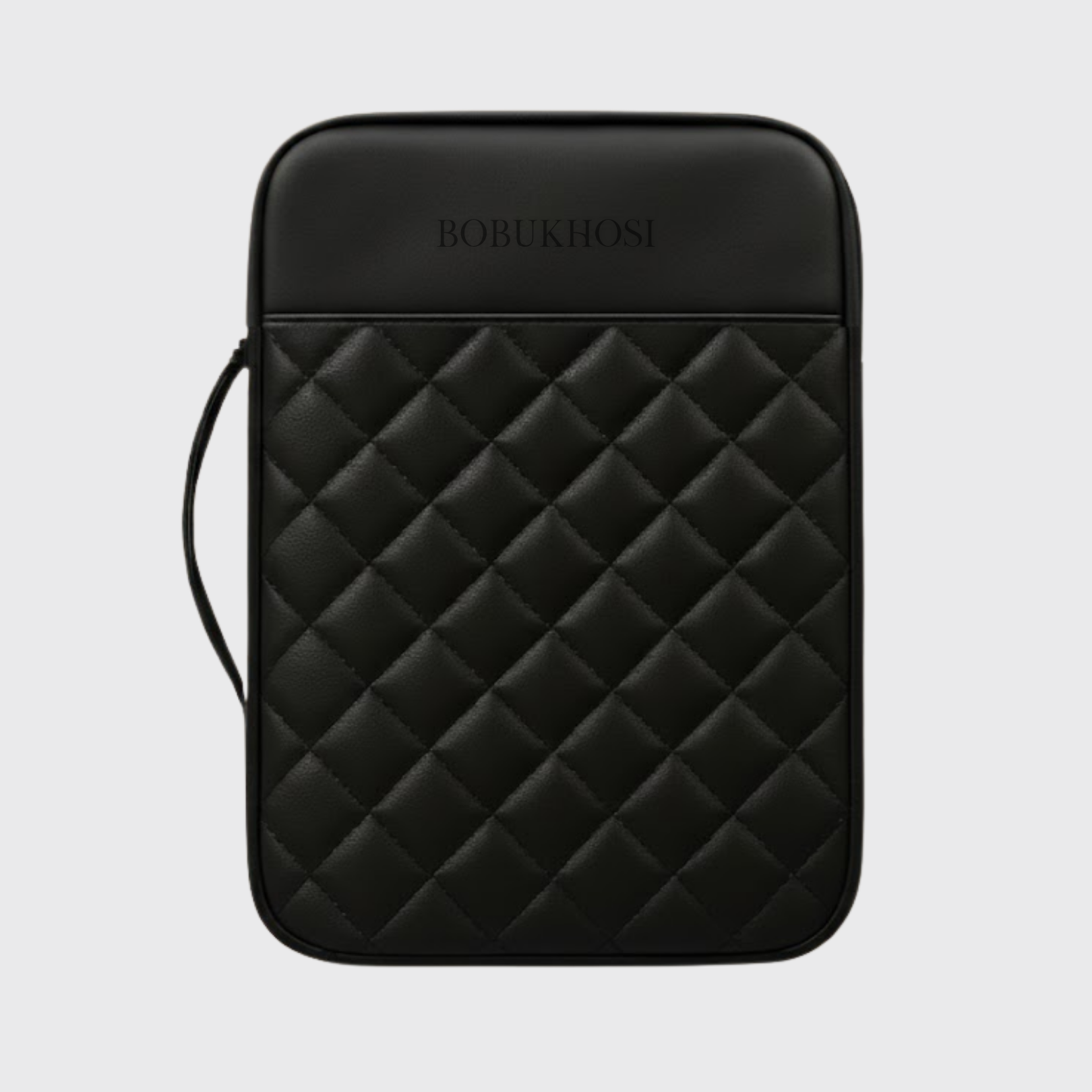 Quilted Black Laptop Sleeve-Midnight