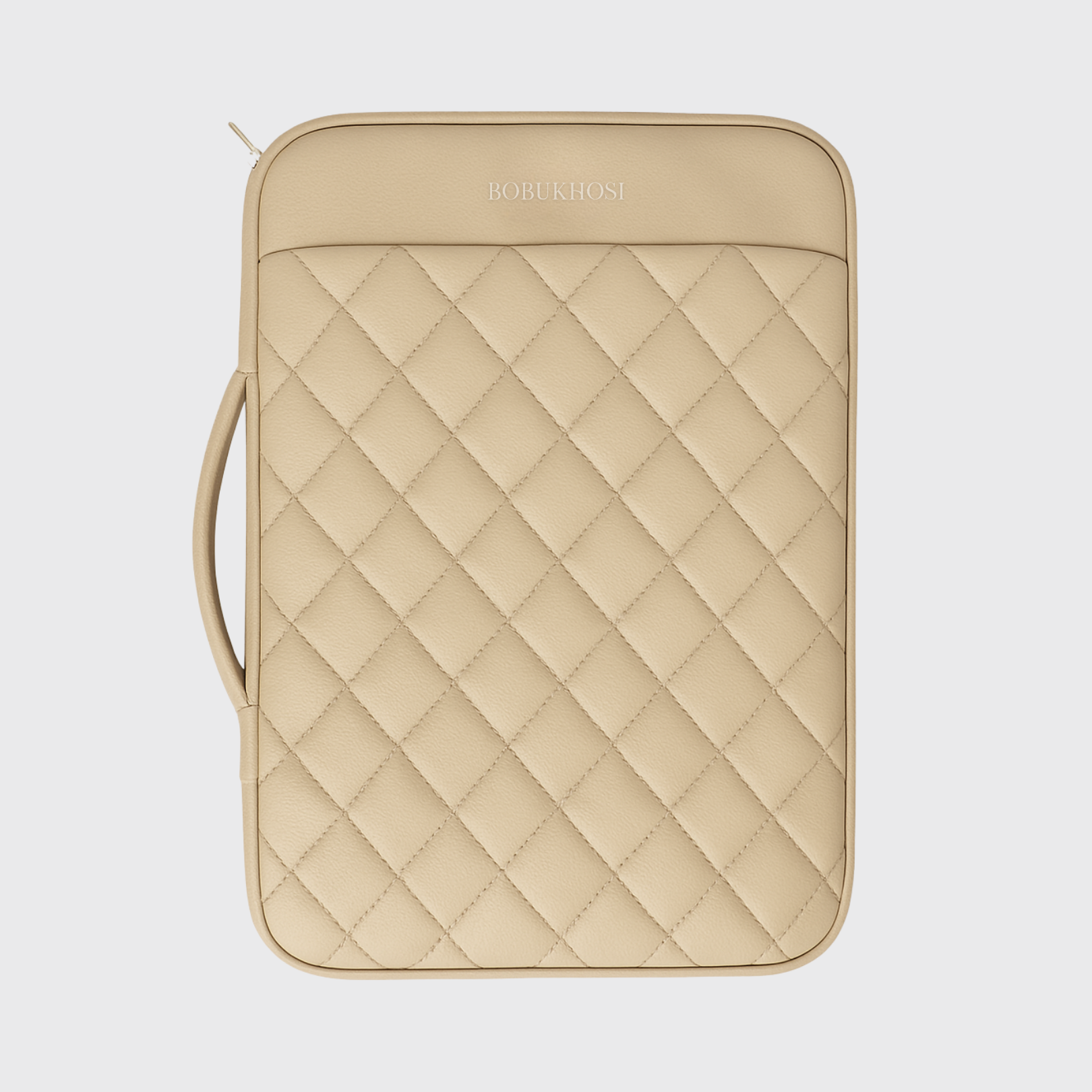 Quilted Laptop Sleeve-Oyster Grey